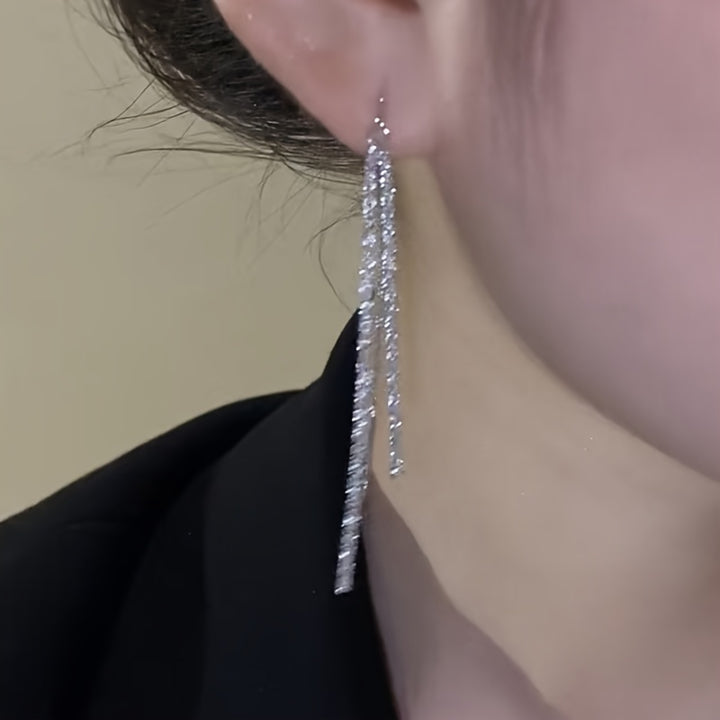 Clarissa | Rhinestone Threader Earrings