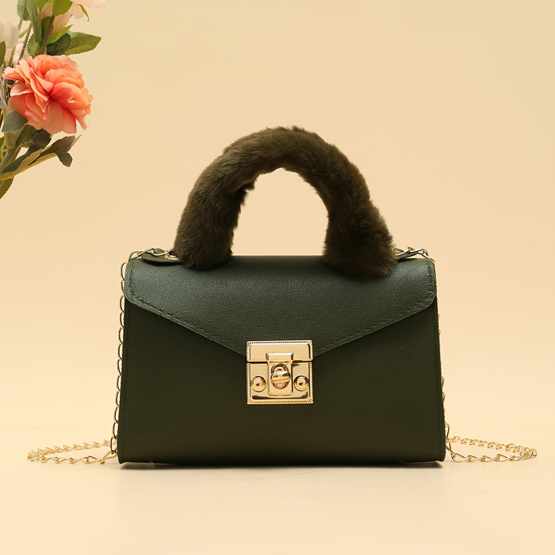 Freya | Faux Fur Handle Chain Crossbody