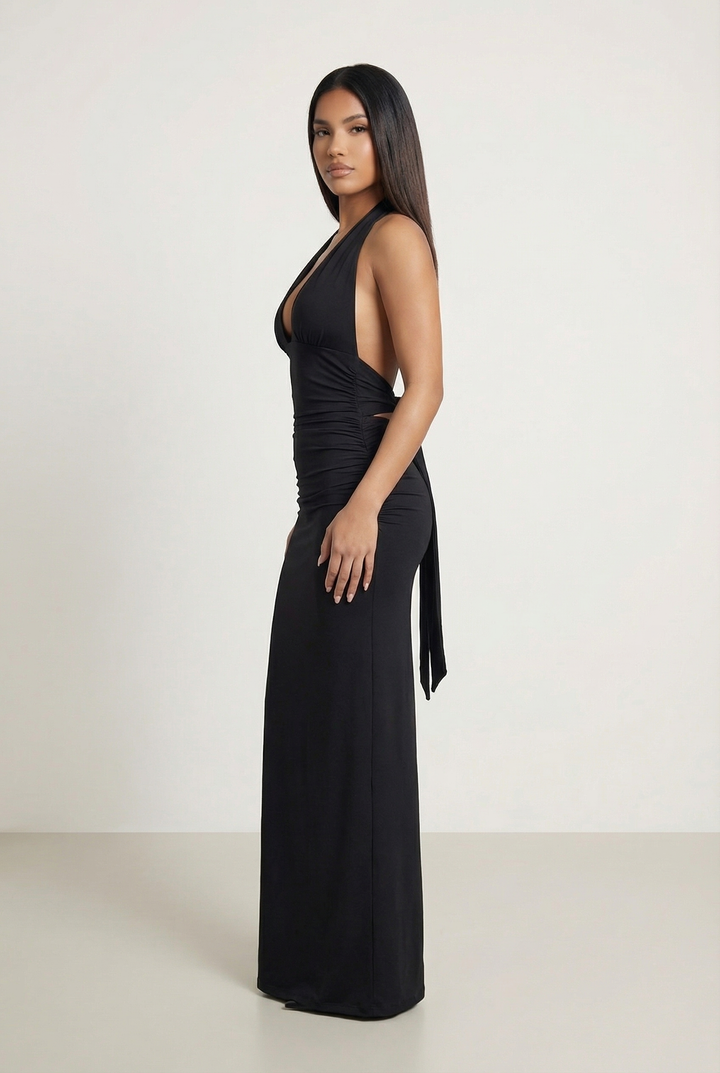 Amara | Halter Neck Maxi Dress