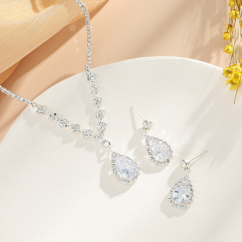 Nicolette | Teardrop Rhinestone Jewelry Set