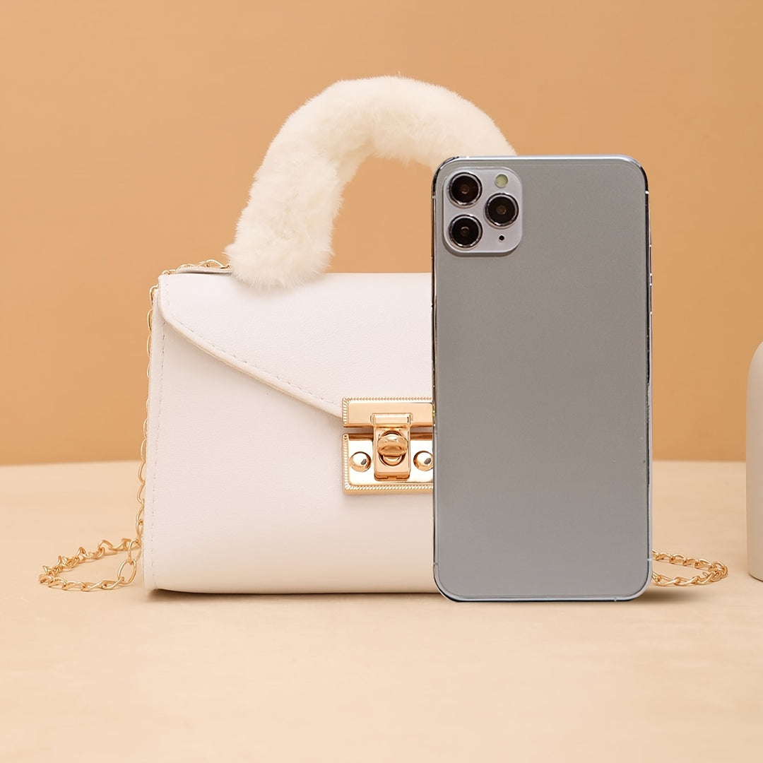 Freya | Faux Fur Handle Chain Crossbody