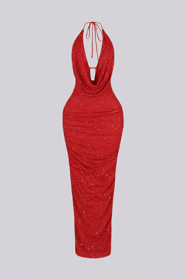 Sia | Rhinestone Halter Dress