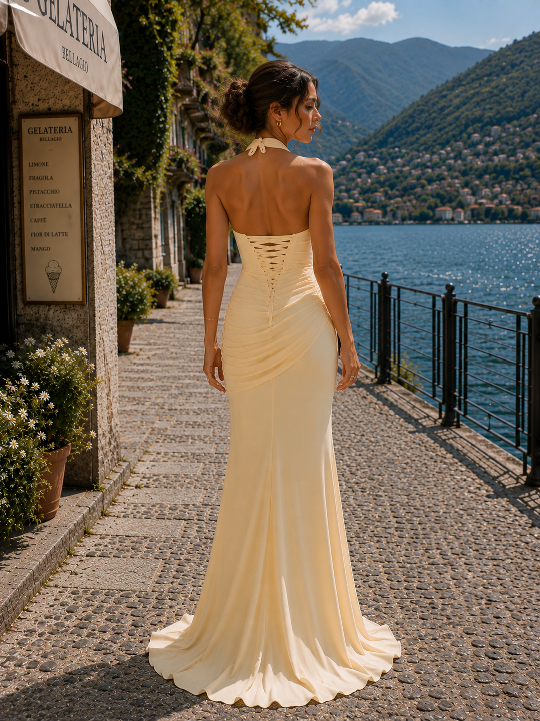 Solen | Ruched Corset Gown - view 4 - Maeve The Label