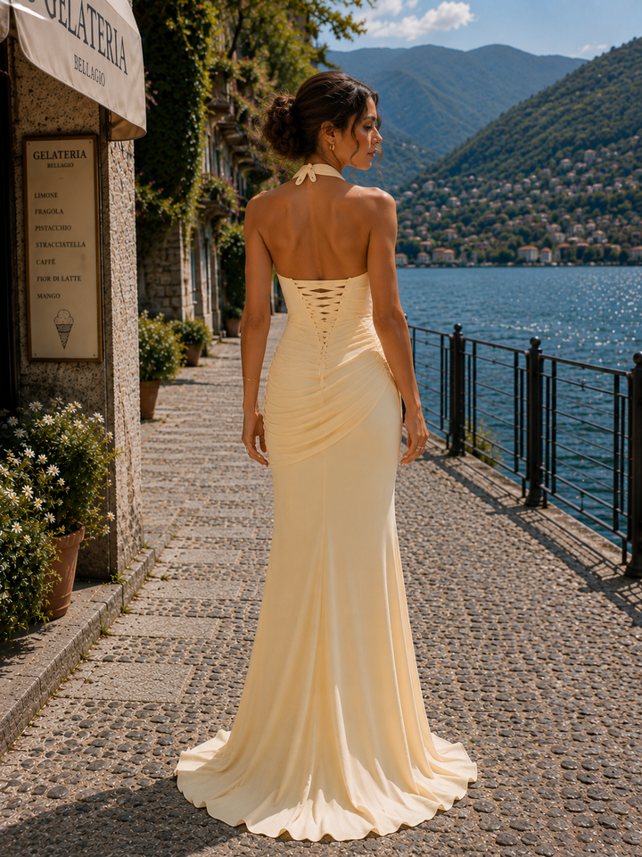 Solen | Ruched Corset Gown - view 4 - Maeve The Label