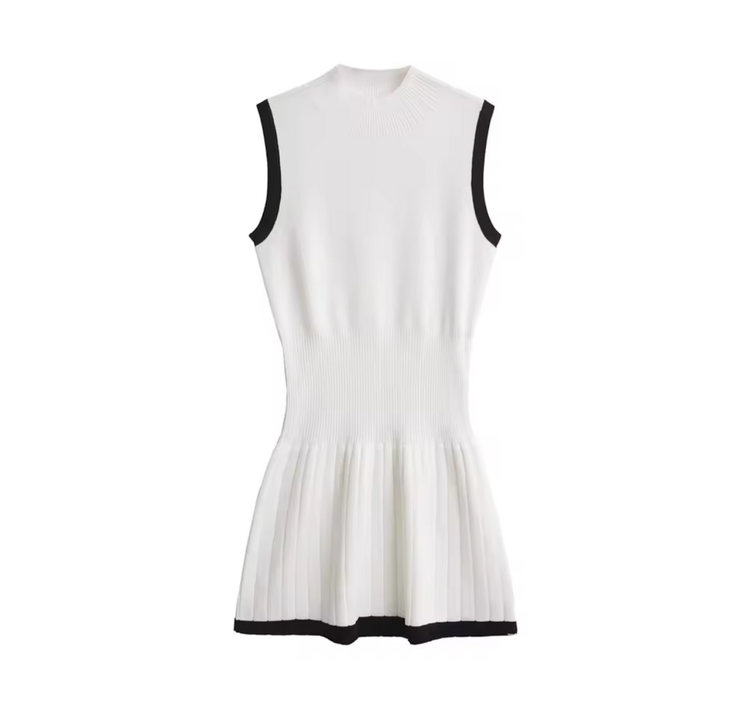 Nerine | Sleeveless Contrast Trim Mini Dress