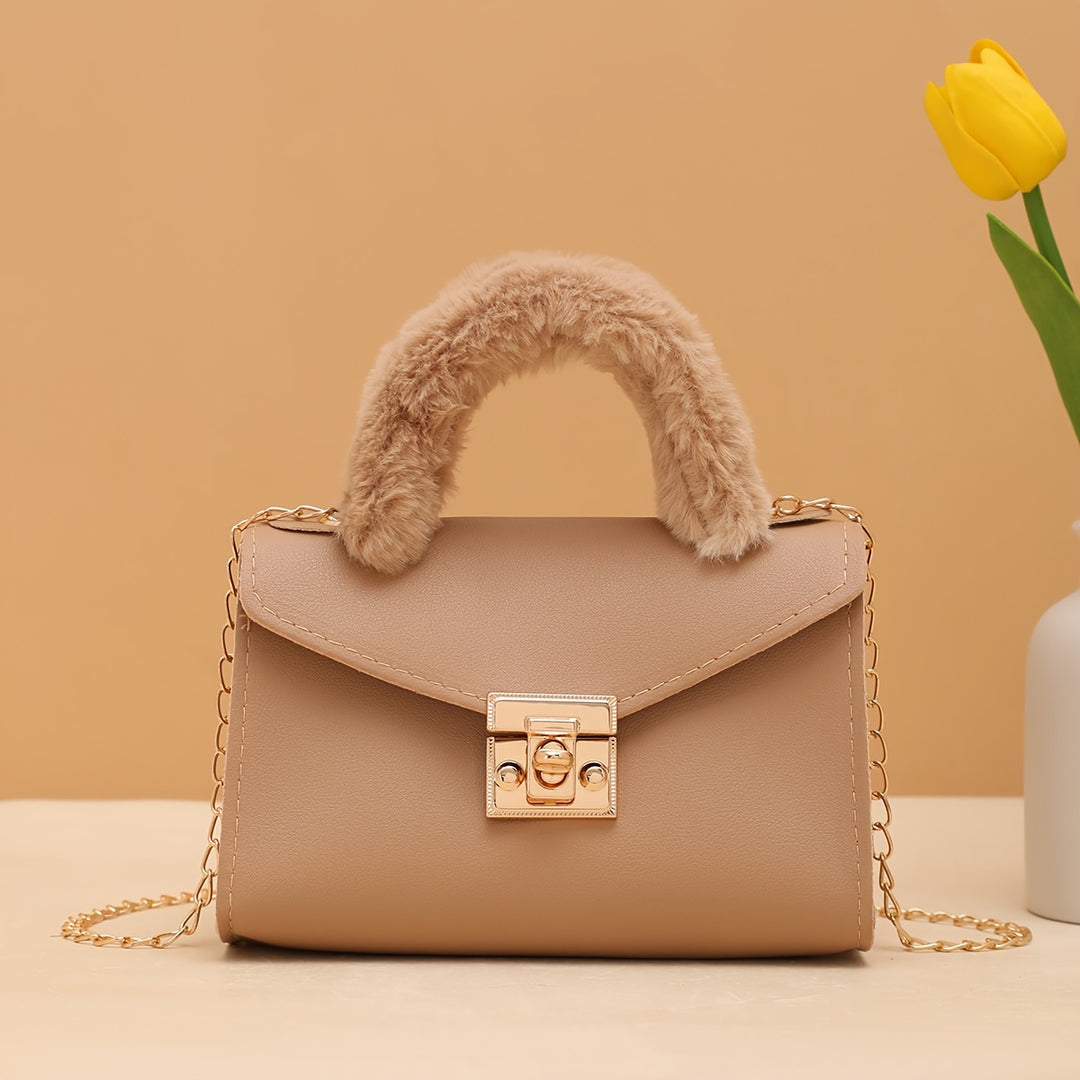 Freya | Faux Fur Handle Chain Crossbody