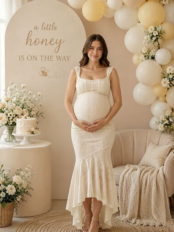 Imogen | Ruched Lace Mermaid Maternity Dress