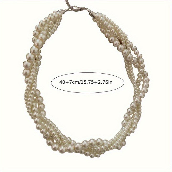 Viviane | Multi-Strand Twisted Faux Pearl Choker