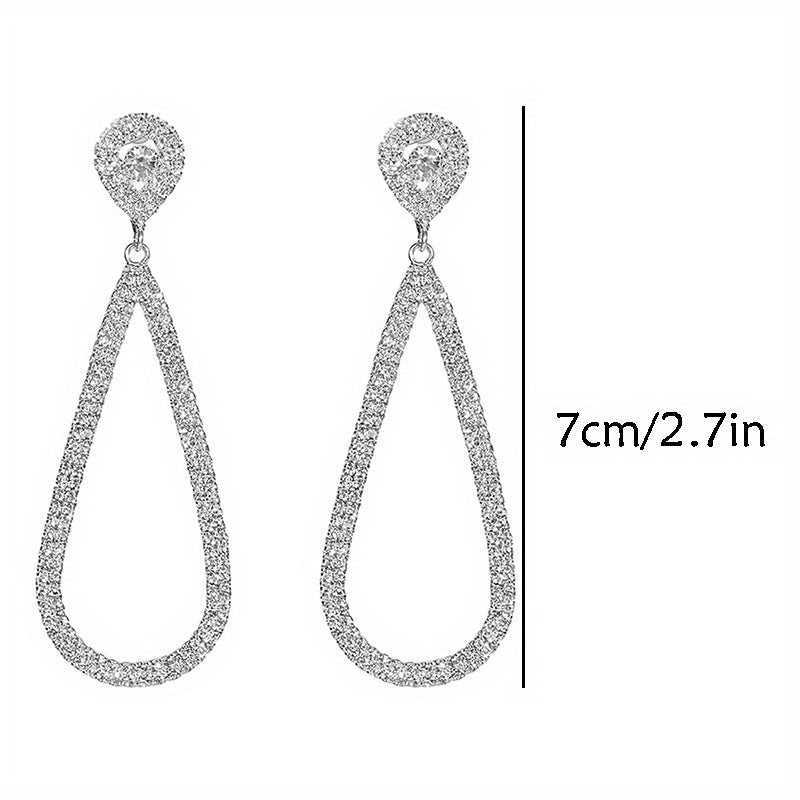 Evadne | Rhinestone Open Teardrop Earrings