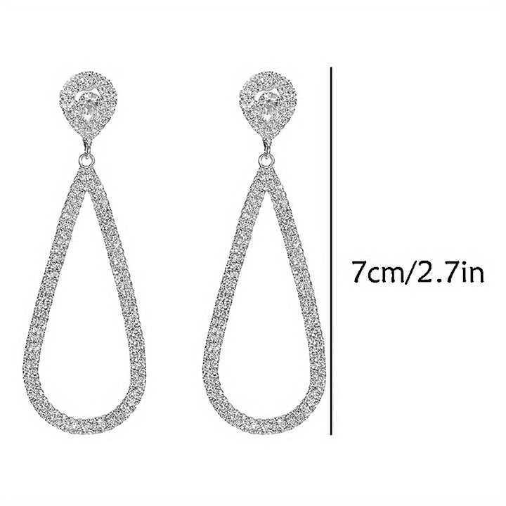 Evadne | Rhinestone Open Teardrop Earrings