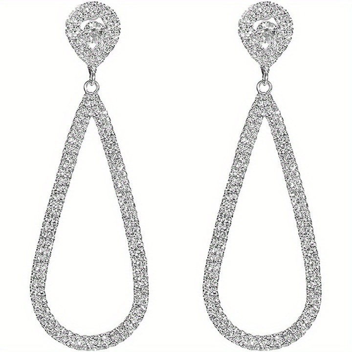 Evadne | Rhinestone Open Teardrop Earrings