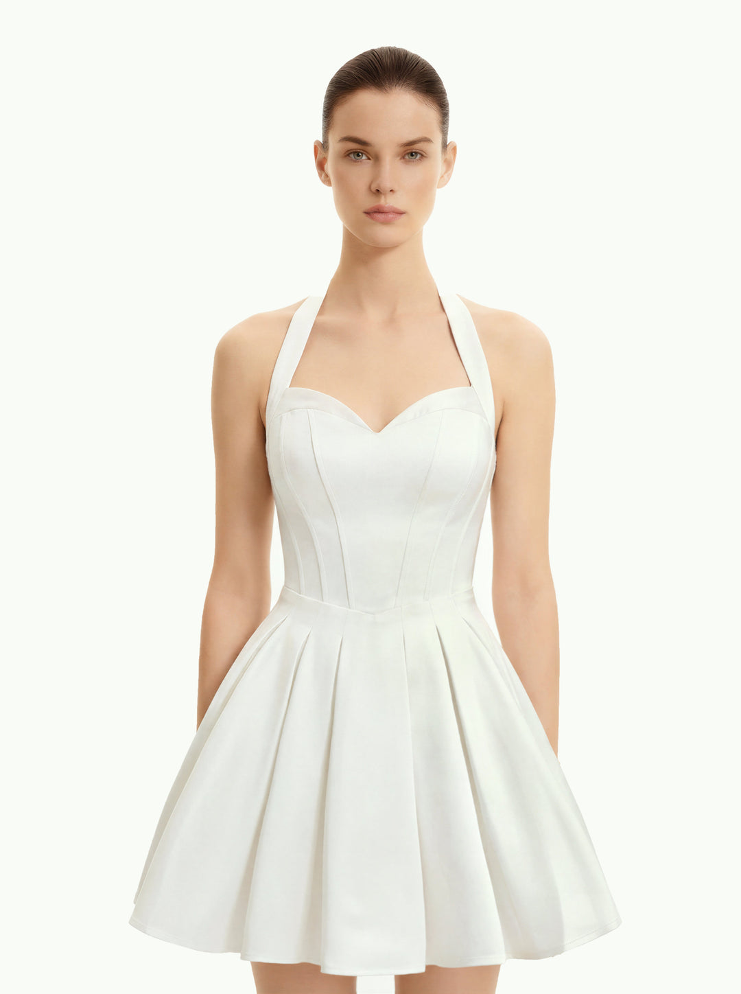 Isabella | Pleated Bustier Halter Mini Dress