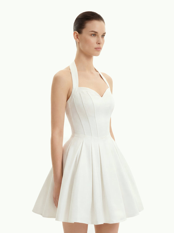 Isabella | Pleated Bustier Halter Mini Dress