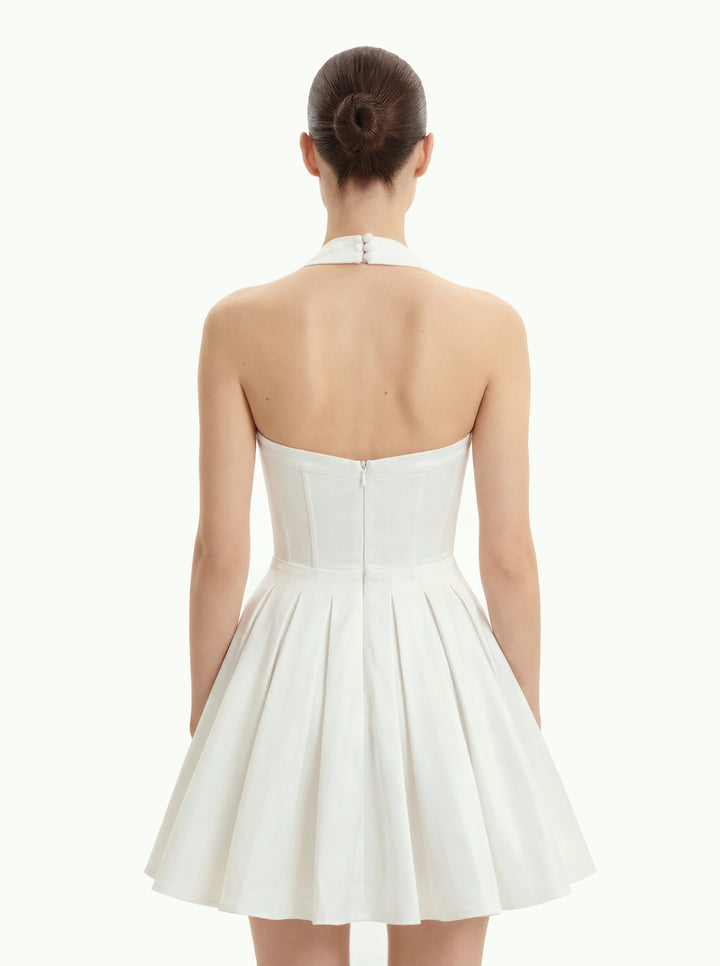 Isabella | Pleated Bustier Halter Mini Dress