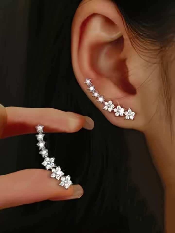Azalea | Flower Ear Climber Earrings