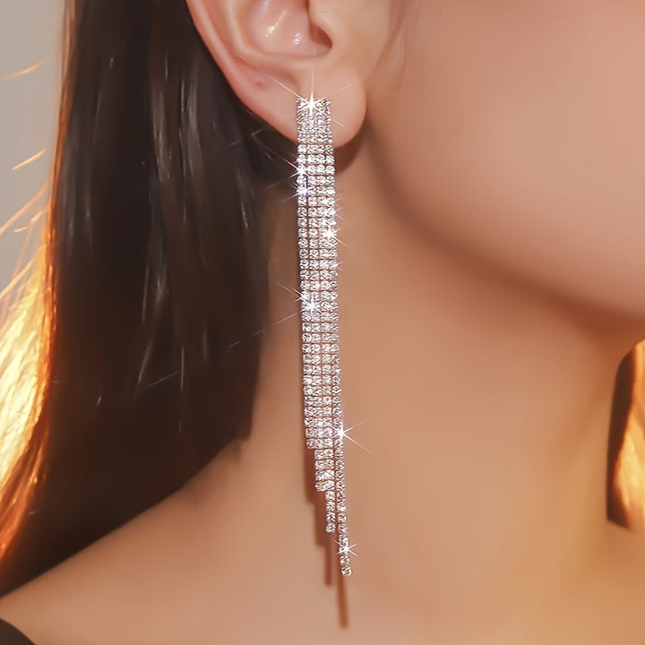 Aureline | Rhinestone Fringe Earrings