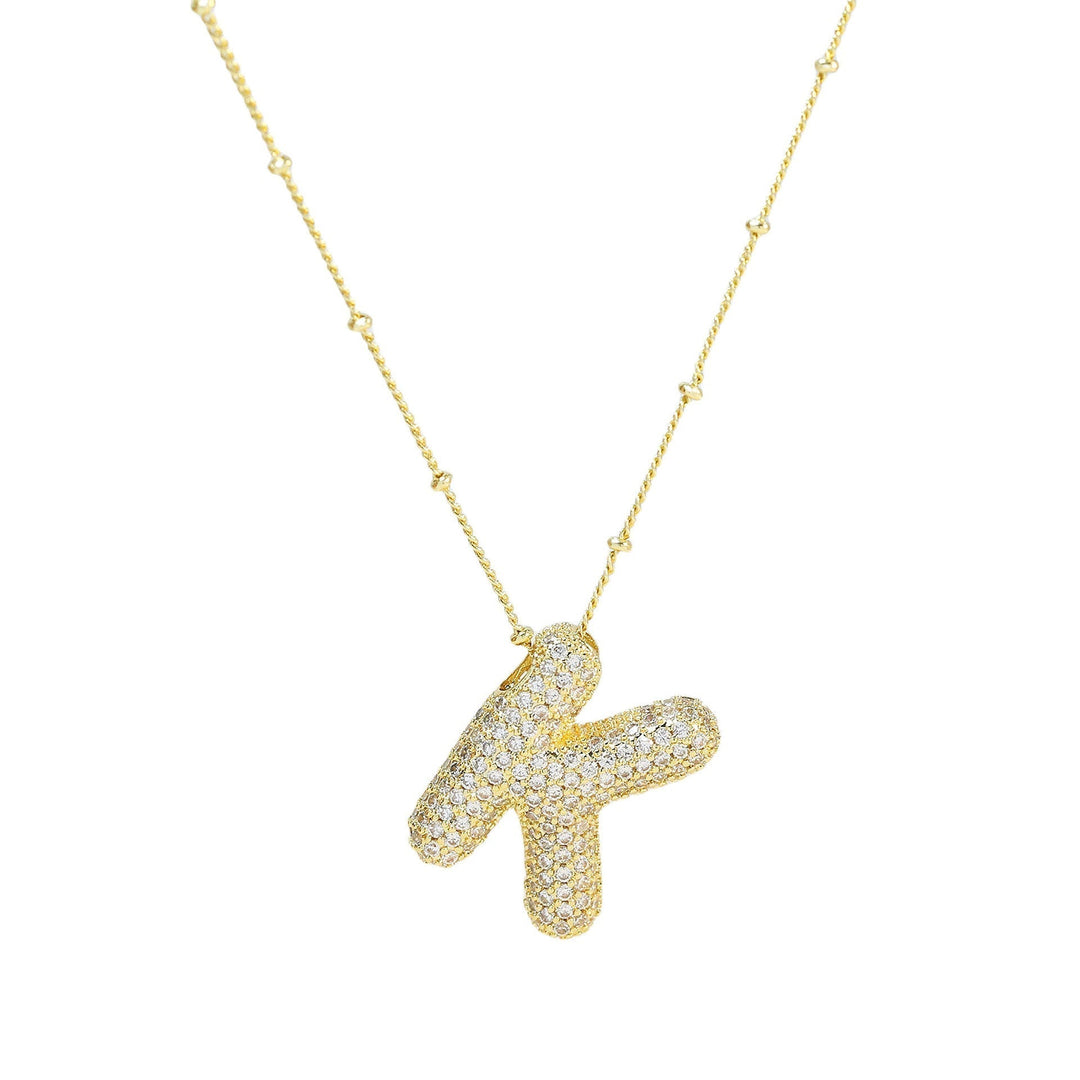Saskia | Diamond Bubble Letter Necklace