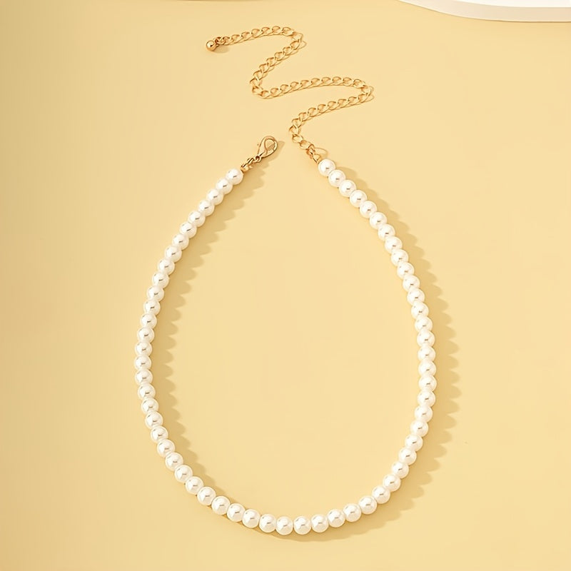 Margot | Classic Faux Pearl Choker Necklace