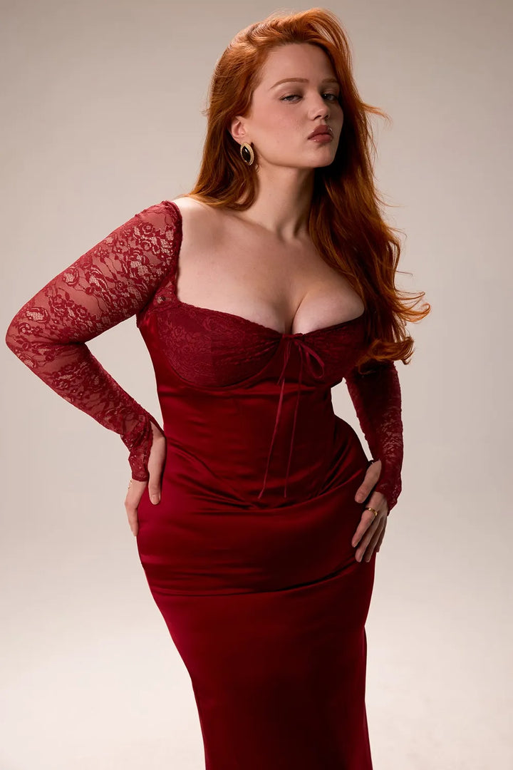 Aspen | Satin Lace Dress