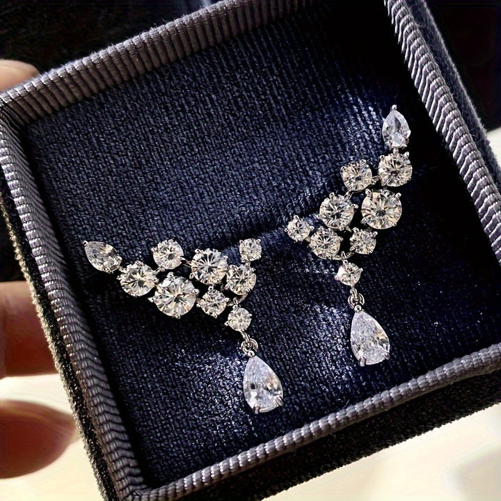 Madrigal | Cubic Zirconia Cluster Teardrop Earrings