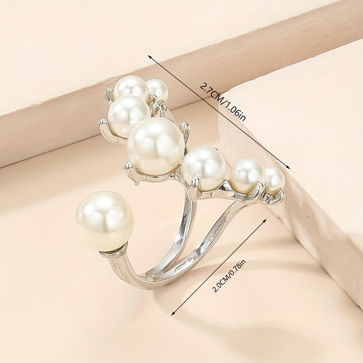 Geneva | French Retro Faux Pearl Cluster Statement Ring