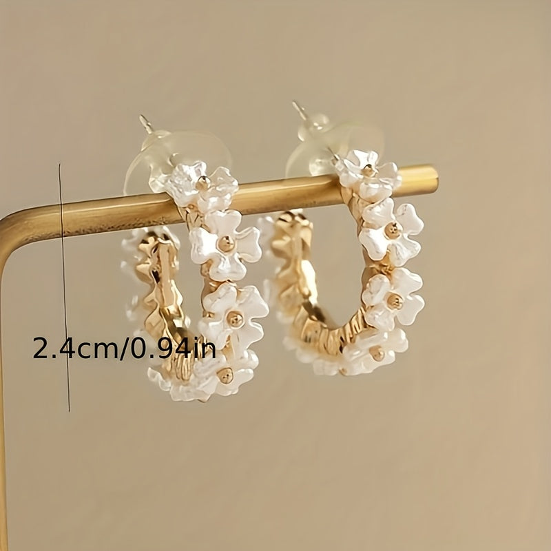 Nerina | Handcrafted Baroque Faux Pearl Hoop Earrings