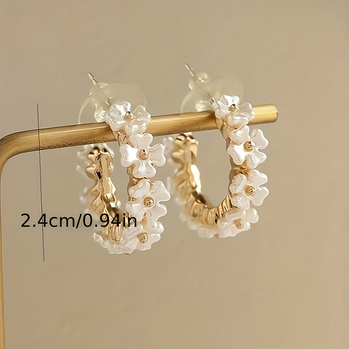 Nerina | Handcrafted Baroque Faux Pearl Hoop Earrings