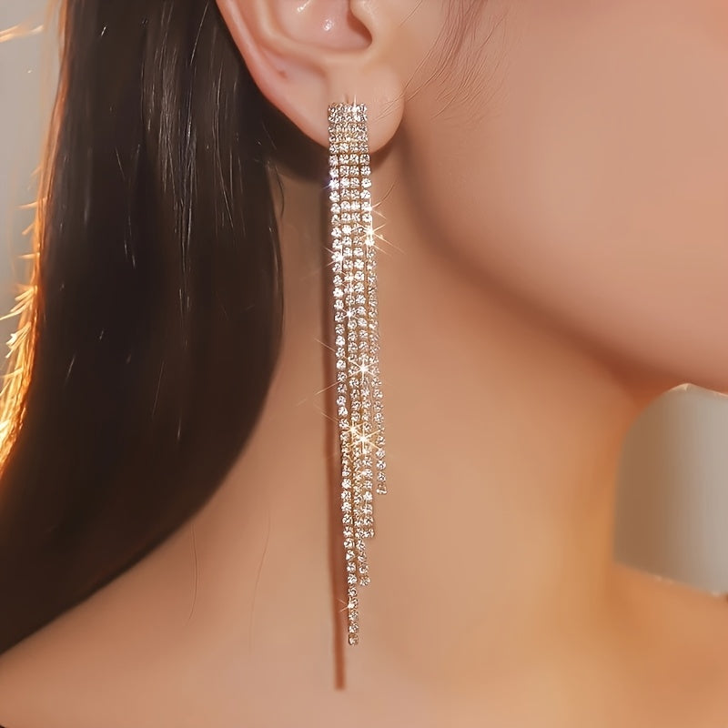 Aureline | Rhinestone Fringe Earrings