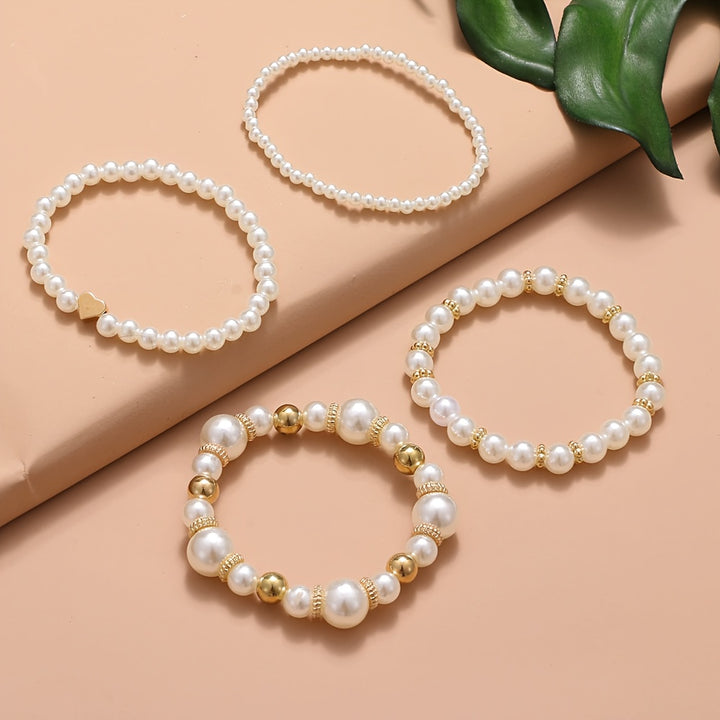 Gisela | Pearl Beaded Elastic Bracelet Set