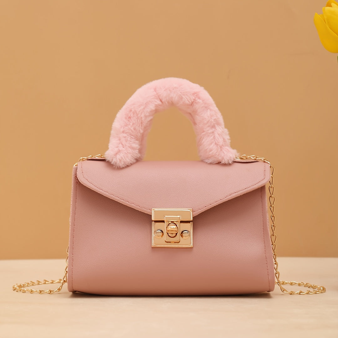 Freya | Faux Fur Handle Chain Crossbody