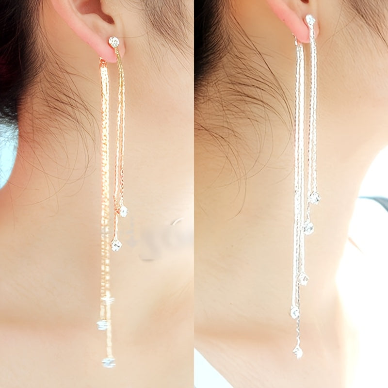 Mirabelle | Rhinestone Split Tassel Earrings