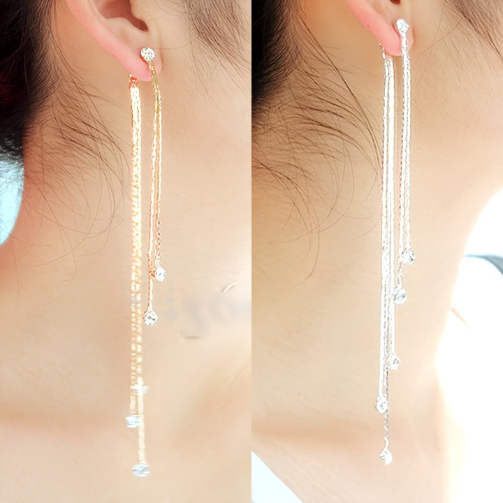 Mirabelle | Rhinestone Split Tassel Earrings