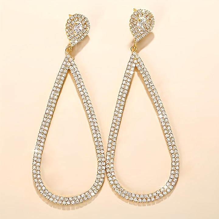 Evadne | Rhinestone Open Teardrop Earrings