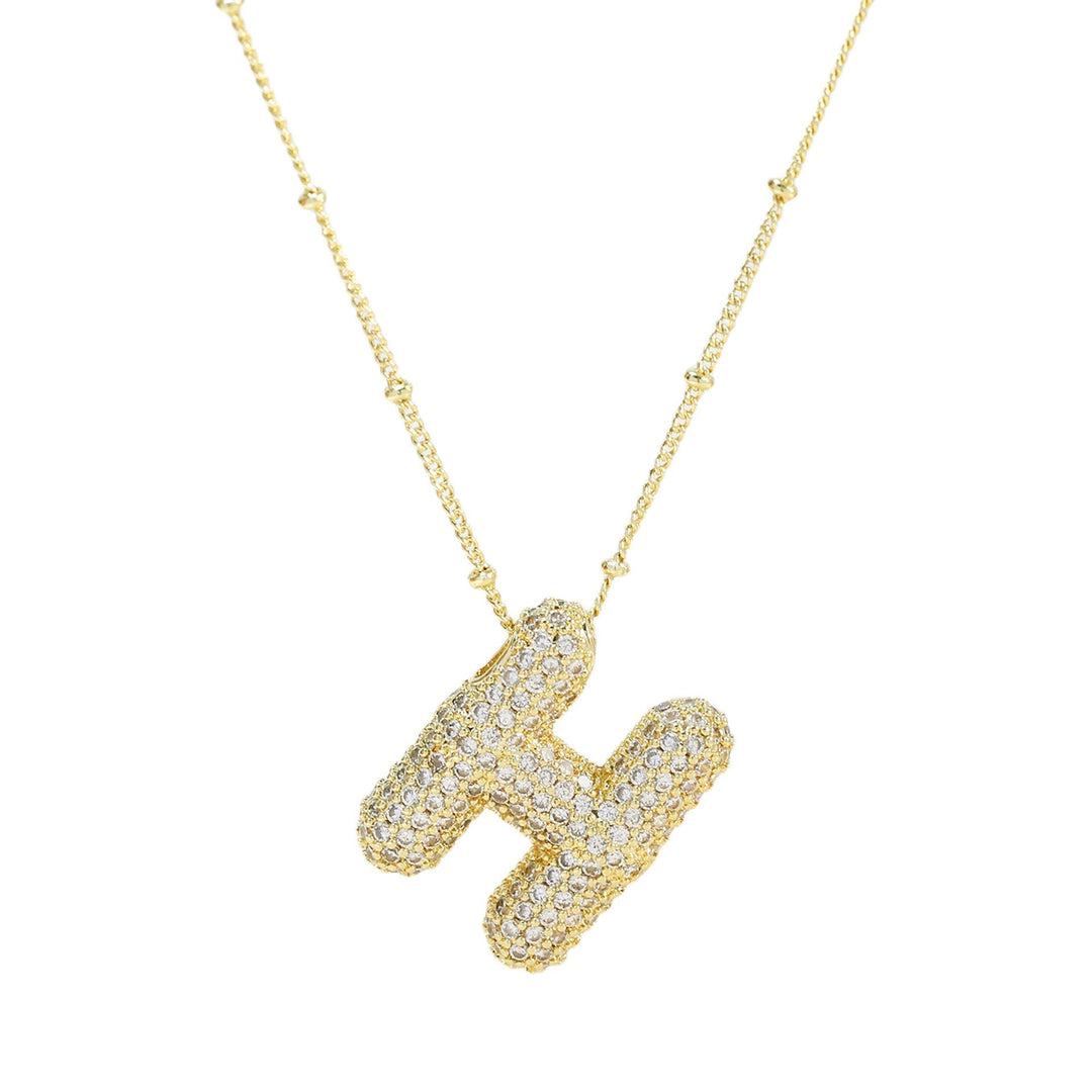 Saskia | Diamond Bubble Letter Necklace