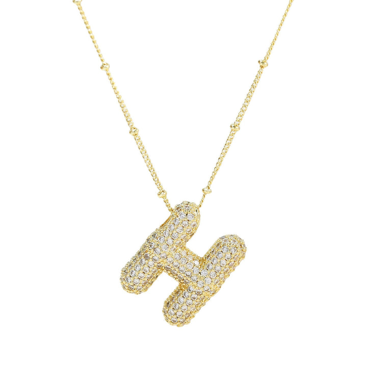 Saskia | Diamond Bubble Letter Necklace