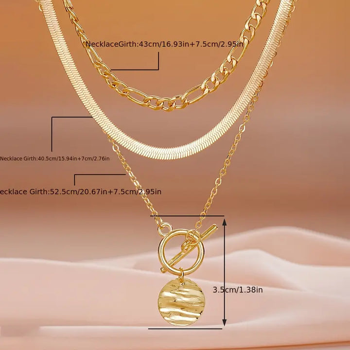 Etheldreda | Layered Round Pendant Necklace Set