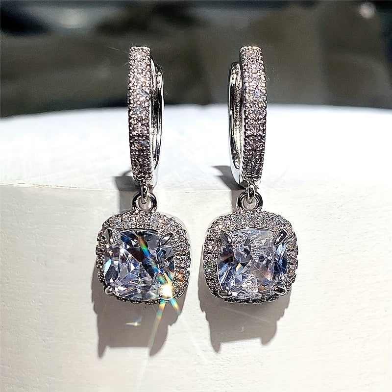 Evelina | Zirconia Halo Huggie Earrings