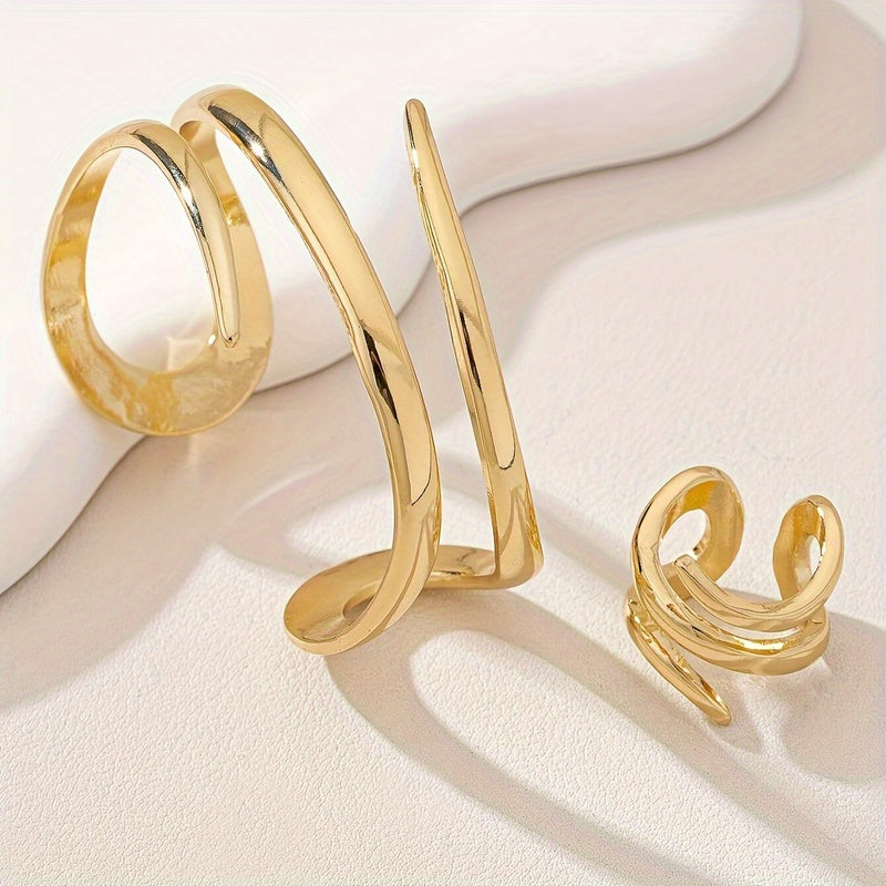Zephyr | Minimalist Spiral Cuff Bracelet &amp; Ring Set