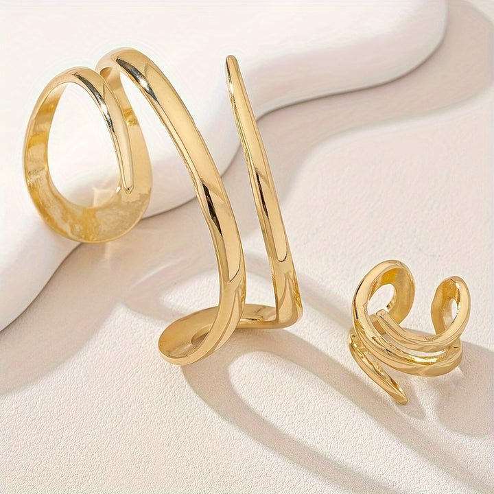 Zephyr | Minimalist Spiral Cuff Bracelet &amp; Ring Set