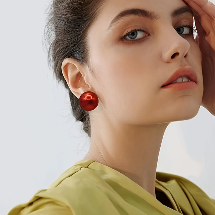 Céleste | Vintage Large Faux Pearl Stud Earrings
