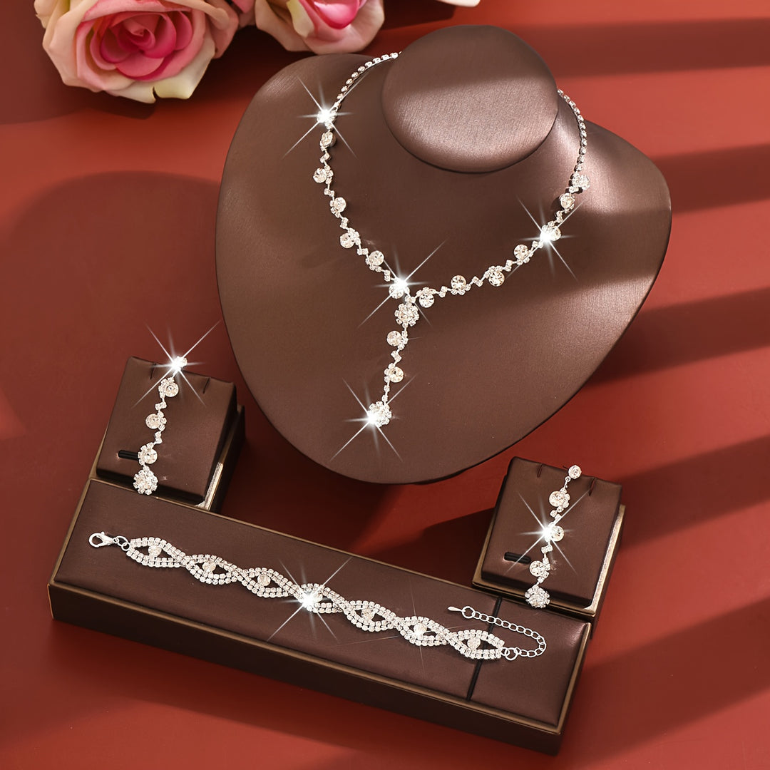 Rosalind | Rhinestone Y-Necklace Jewelry Set