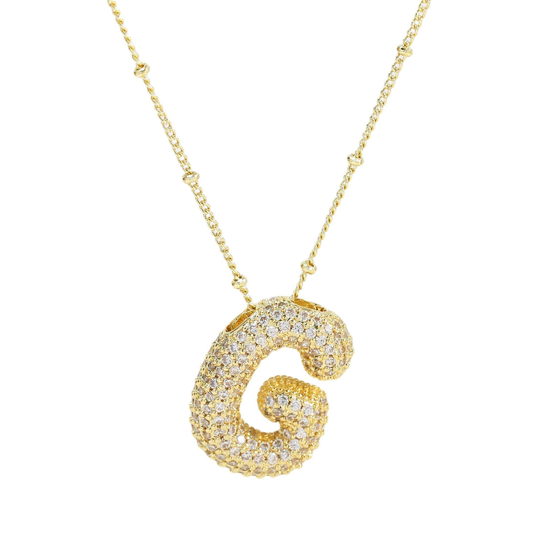 Saskia | Diamond Bubble Letter Necklace