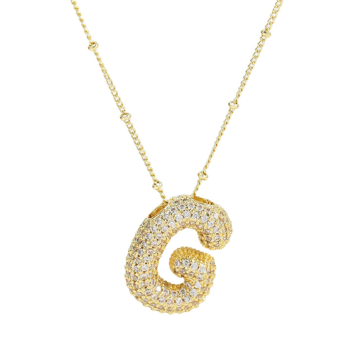 Saskia | Diamond Bubble Letter Necklace