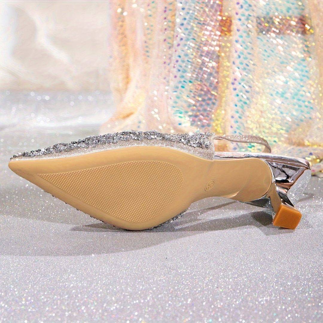 Lucinda | Crystal Slingback Heels