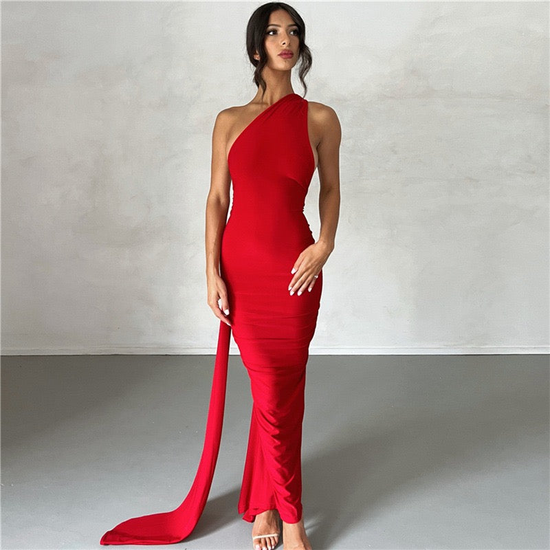 Scarletta | One-Shoulder Bodycon Maxi Gown