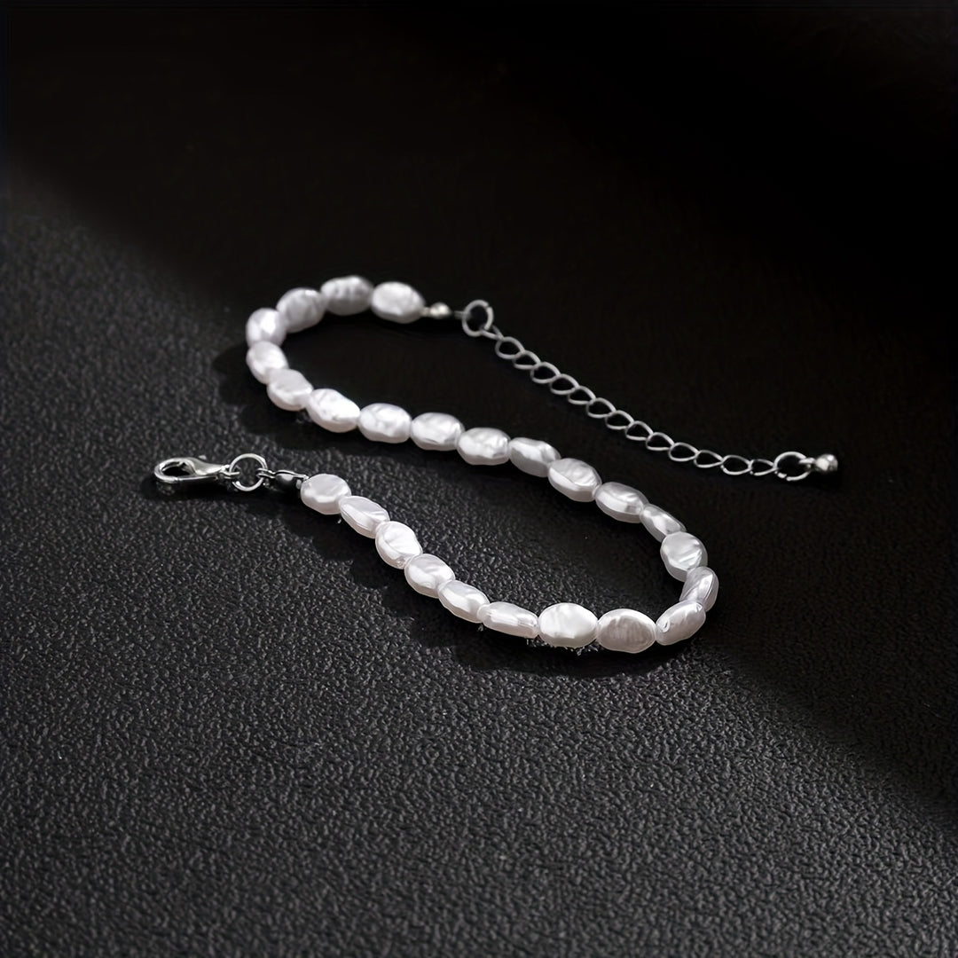 Juno | Baroque Irregular Faux Pearl Beaded Trend Bracelet
