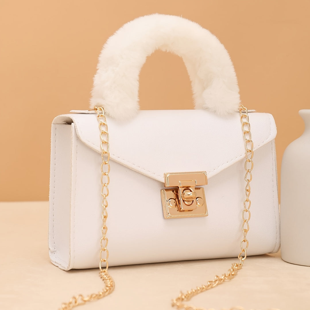 Freya | Faux Fur Handle Chain Crossbody