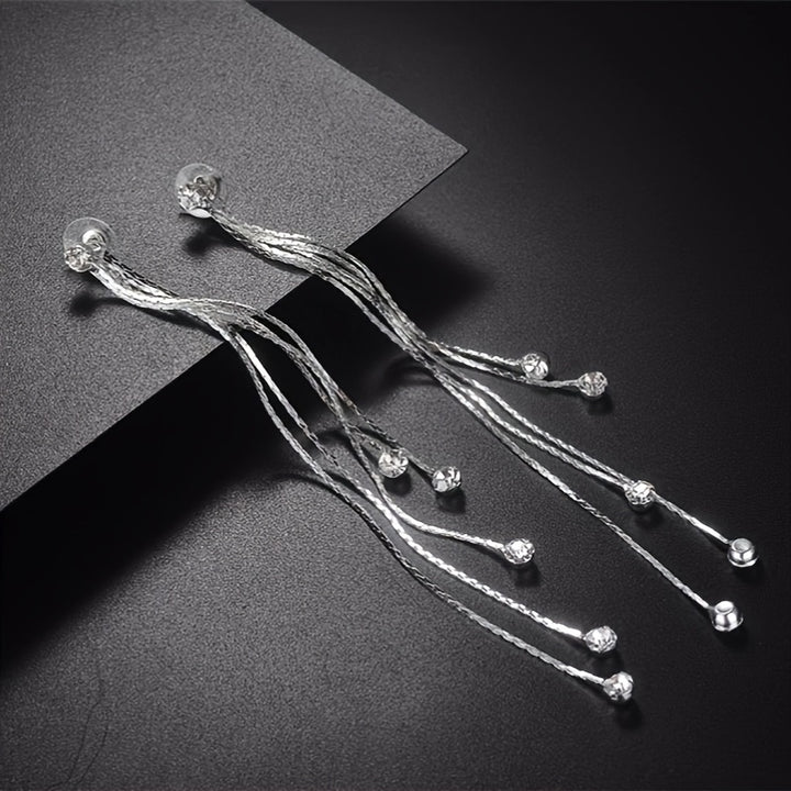 Mirabelle | Rhinestone Split Tassel Earrings