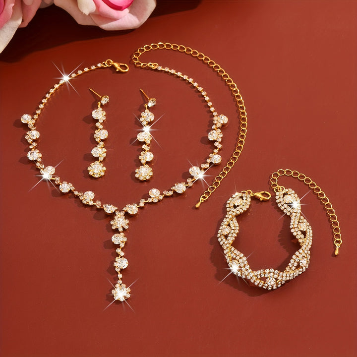 Rosalind | Rhinestone Y-Necklace Jewelry Set