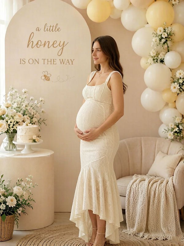 Imogen | Ruched Lace Mermaid Maternity Dress